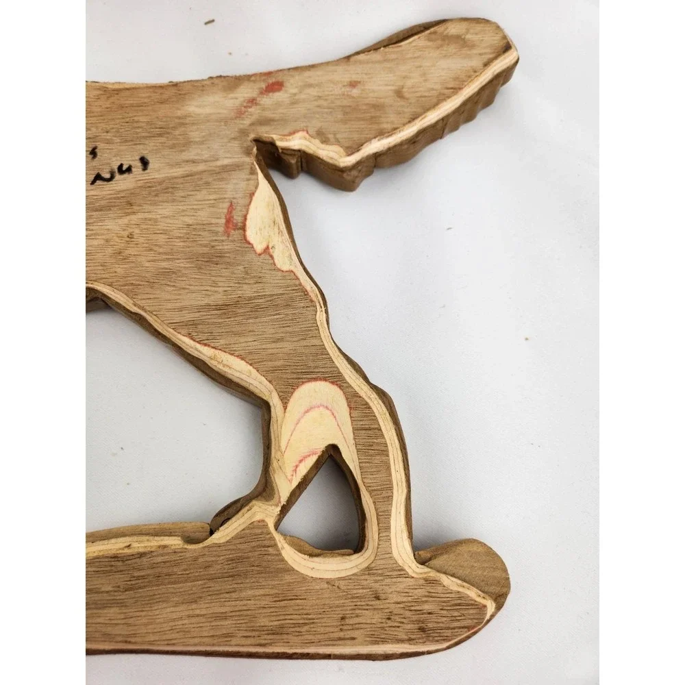 Large Wood Hand Crafted Intarsia Golden Retriever Handmade Wall Art‎ Artisan Dog